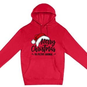 Merry Christmas Ya Filthy Animals Funny Christmas Premium Pullover Hoodie