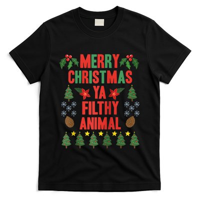Merry Christmas Ya Filthy Animals Funny Christmas Gift Tee T-Shirt