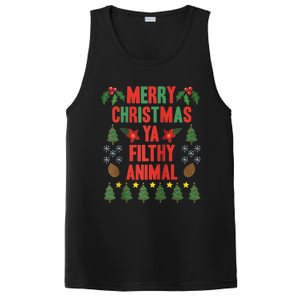 Merry Christmas Ya Filthy Animals Funny Christmas Gift Tee PosiCharge Competitor Tank