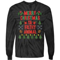 Merry Christmas Ya Filthy Animals Funny Christmas Gift Tee Tie-Dye Long Sleeve Shirt