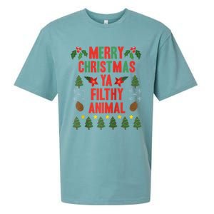 Merry Christmas Ya Filthy Animals Funny Christmas Gift Tee Sueded Cloud Jersey T-Shirt