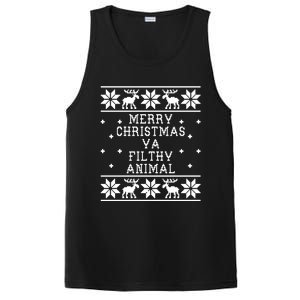 Merry Christmas Ya Filthy Animal Funny Ugly Christmas PosiCharge Competitor Tank