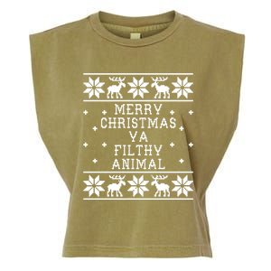 Merry Christmas Ya Filthy Animal Funny Ugly Christmas Garment-Dyed Women's Muscle Tee