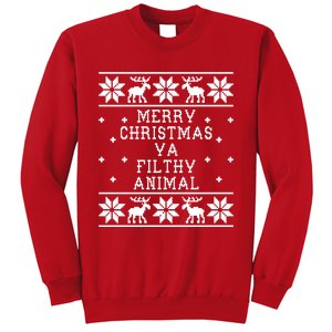 Merry Christmas Ya Filthy Animal Funny Ugly Christmas Sweatshirt