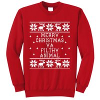 Merry Christmas Ya Filthy Animal Funny Ugly Christmas Sweatshirt