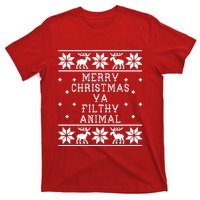 Merry Christmas Ya Filthy Animal Funny Ugly Christmas T-Shirt