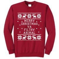 Merry Christmas Ya Filthy Animal Funny Ugly Christmas Tall Sweatshirt