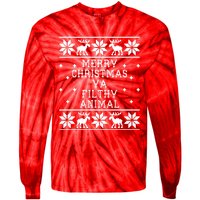 Merry Christmas Ya Filthy Animal Funny Ugly Christmas Tie-Dye Long Sleeve Shirt