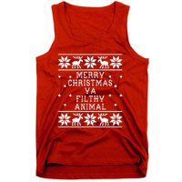 Merry Christmas Ya Filthy Animal Funny Ugly Christmas Tank Top