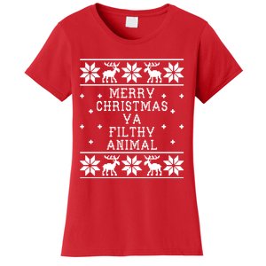 Merry Christmas Ya Filthy Animal Funny Ugly Christmas Women's T-Shirt