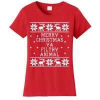 Merry Christmas Ya Filthy Animal Funny Ugly Christmas Women's T-Shirt