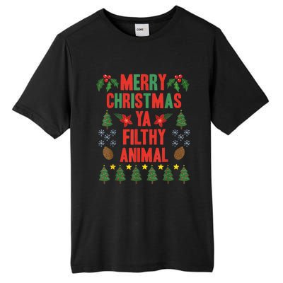 Merry Christmas Ya Filthy Animals Funny Christmas Gift Tee Tall Fusion ChromaSoft Performance T-Shirt