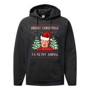 Merry Christmas Ya Filthy Animal Funny Ugly Christmas Performance Fleece Hoodie