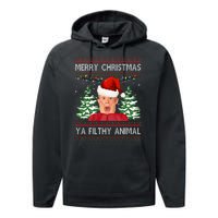 Merry Christmas Ya Filthy Animal Funny Ugly Christmas Performance Fleece Hoodie