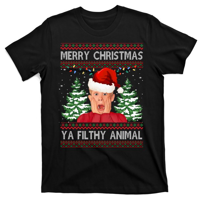 Merry Christmas Ya Filthy Animal Funny Ugly Christmas T-Shirt