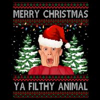 Merry Christmas Ya Filthy Animal Funny Ugly Christmas T-Shirt