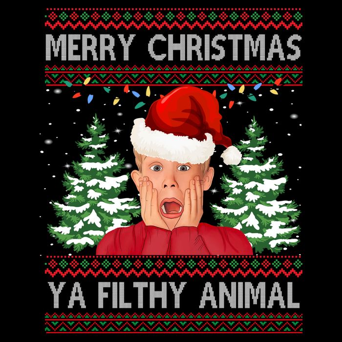 Merry Christmas Ya Filthy Animal Funny Ugly Christmas T-Shirt