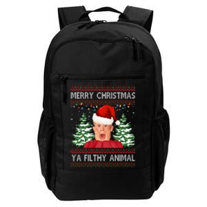 Merry Christmas Ya Filthy Animal Funny Ugly Christmas Daily Commute Backpack