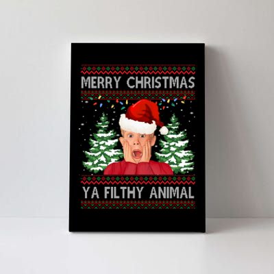 Merry Christmas Ya Filthy Animal Funny Ugly Christmas Canvas