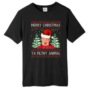 Merry Christmas Ya Filthy Animal Funny Ugly Christmas Tall Fusion ChromaSoft Performance T-Shirt