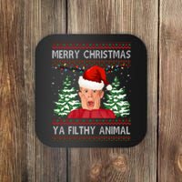 Merry Christmas Ya Filthy Animal Funny Ugly Christmas Coaster