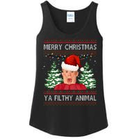 Merry Christmas Ya Filthy Animal Funny Ugly Christmas Ladies Essential Tank