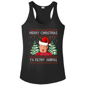 Merry Christmas Ya Filthy Animal Funny Ugly Christmas Ladies PosiCharge Competitor Racerback Tank