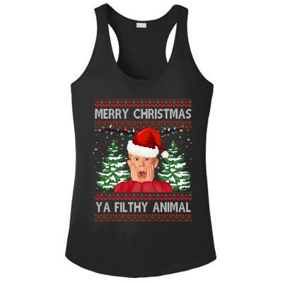 Merry Christmas Ya Filthy Animal Funny Ugly Christmas Ladies PosiCharge Competitor Racerback Tank