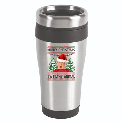 Merry Christmas Ya Filthy Animal Funny Ugly Christmas 16oz Travel Tumbler