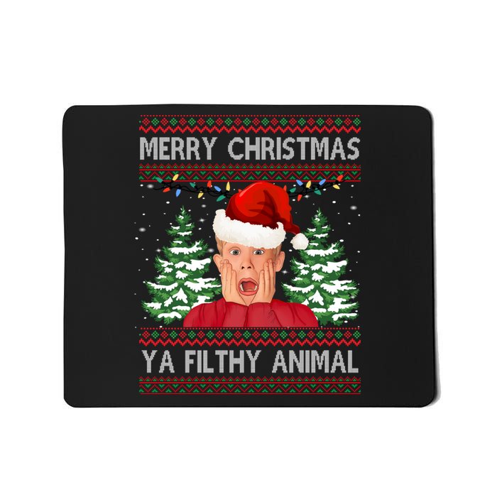 Merry Christmas Ya Filthy Animal Funny Ugly Christmas Mousepad