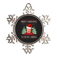 Merry Christmas Ya Filthy Animal Funny Ugly Christmas Metallic Star Ornament