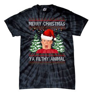 Merry Christmas Ya Filthy Animal Funny Ugly Christmas Tie-Dye T-Shirt