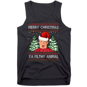 Merry Christmas Ya Filthy Animal Funny Ugly Christmas Tank Top