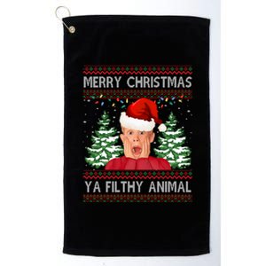 Merry Christmas Ya Filthy Animal Funny Ugly Christmas Platinum Collection Golf Towel