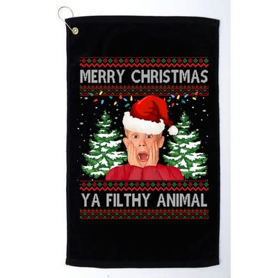 Merry Christmas Ya Filthy Animal Funny Ugly Christmas Golf Towel
