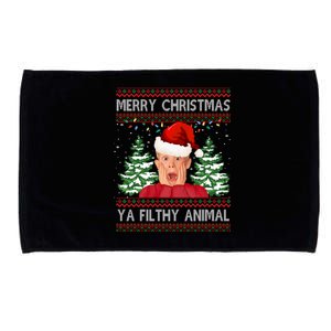 Merry Christmas Ya Filthy Animal Funny Ugly Christmas Microfiber Hand Towel