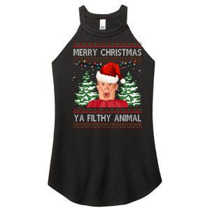 Merry Christmas Ya Filthy Animal Funny Ugly Christmas Women's Perfect Tri Rocker Tank