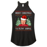 Merry Christmas Ya Filthy Animal Funny Ugly Christmas Women's Perfect Tri Rocker Tank