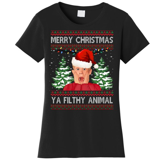 Merry Christmas Ya Filthy Animal Funny Ugly Christmas Women's T-Shirt