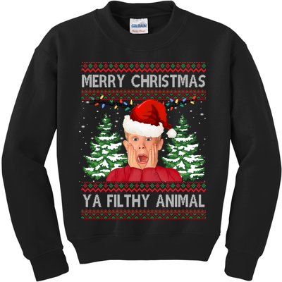 Merry Christmas Ya Filthy Animal Funny Ugly Christmas Kids Sweatshirt