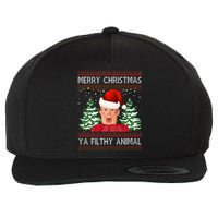 Merry Christmas Ya Filthy Animal Funny Ugly Christmas Wool Snapback Cap