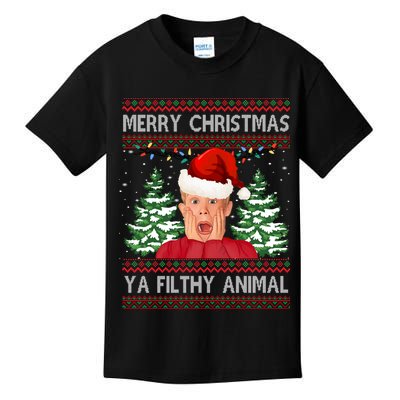 Merry Christmas Ya Filthy Animal Funny Ugly Christmas Kids T-Shirt