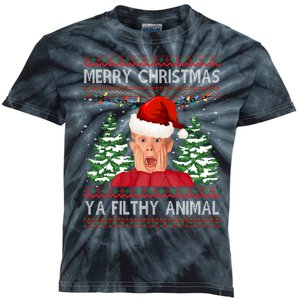 Merry Christmas Ya Filthy Animal Funny Ugly Christmas Kids Tie-Dye T-Shirt