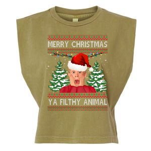 Merry Christmas Ya Filthy Animal Funny Ugly Christmas Garment-Dyed Women's Muscle Tee