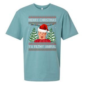 Merry Christmas Ya Filthy Animal Funny Ugly Christmas Sueded Cloud Jersey T-Shirt