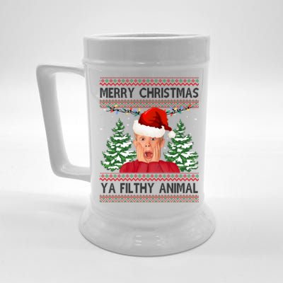 Merry Christmas Ya Filthy Animal Funny Ugly Christmas Beer Stein