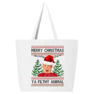 Merry Christmas Ya Filthy Animal Funny Ugly Christmas 25L Jumbo Tote