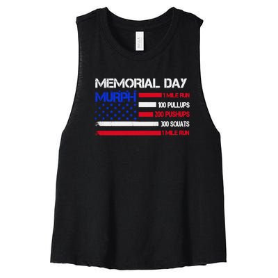 Memorial Day 1 Mile Run Murph Women's Racerback Cropped Tank