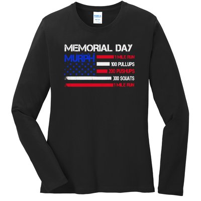 Memorial Day 1 Mile Run Murph Ladies Long Sleeve Shirt