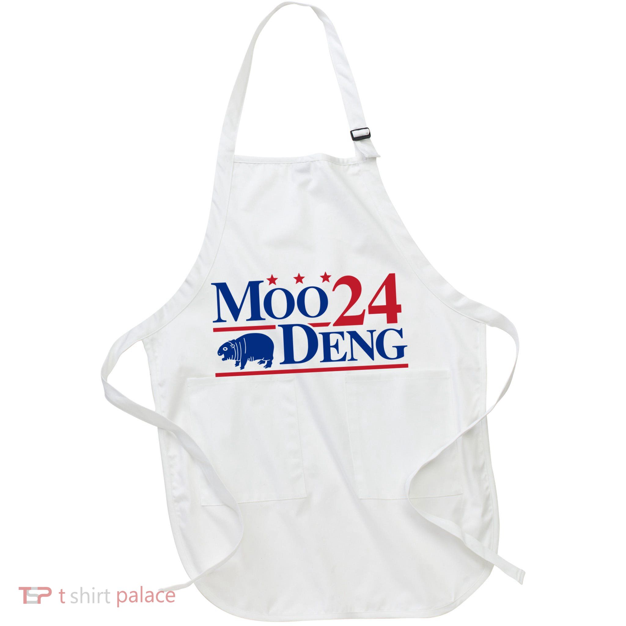 Moo Deng 2024 Full-Length Apron With Pockets